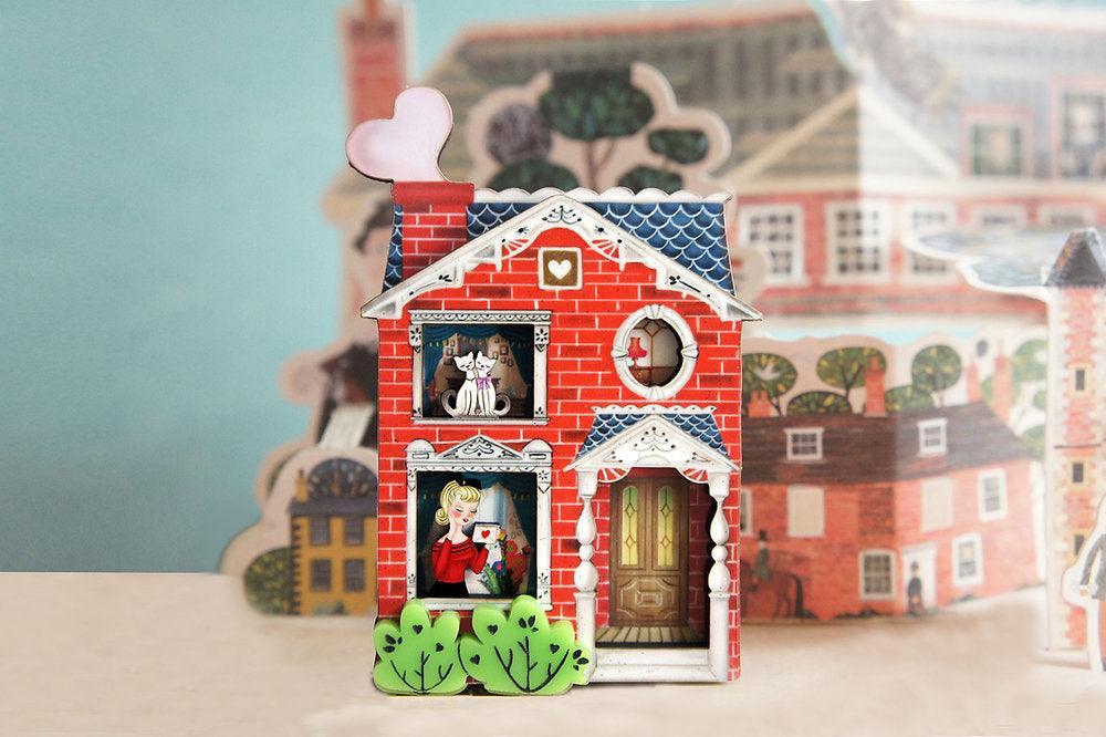 Valentine's House Brooch by Laliblue