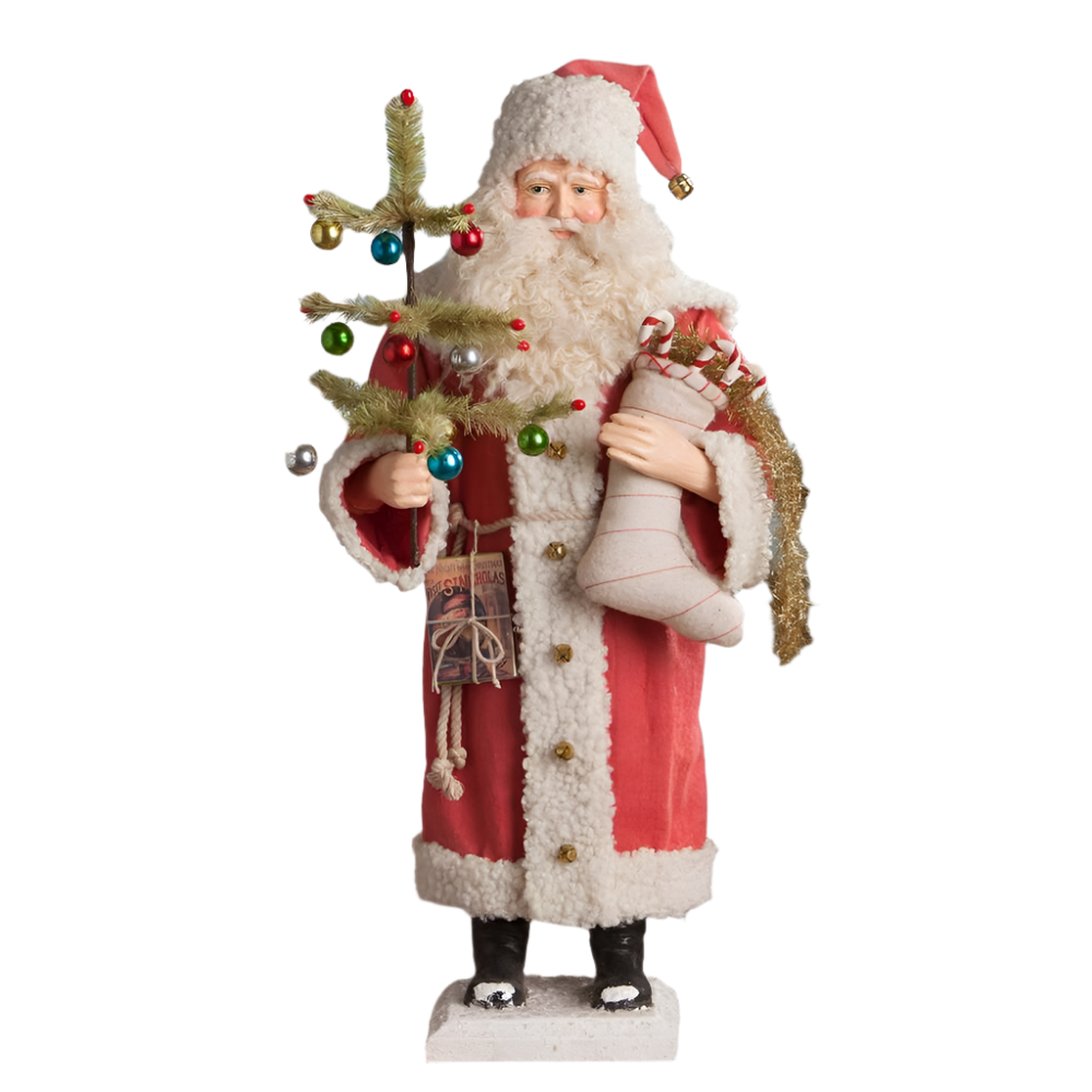 Vintage Santa Holding Stocking by Bethany Lowe Designs