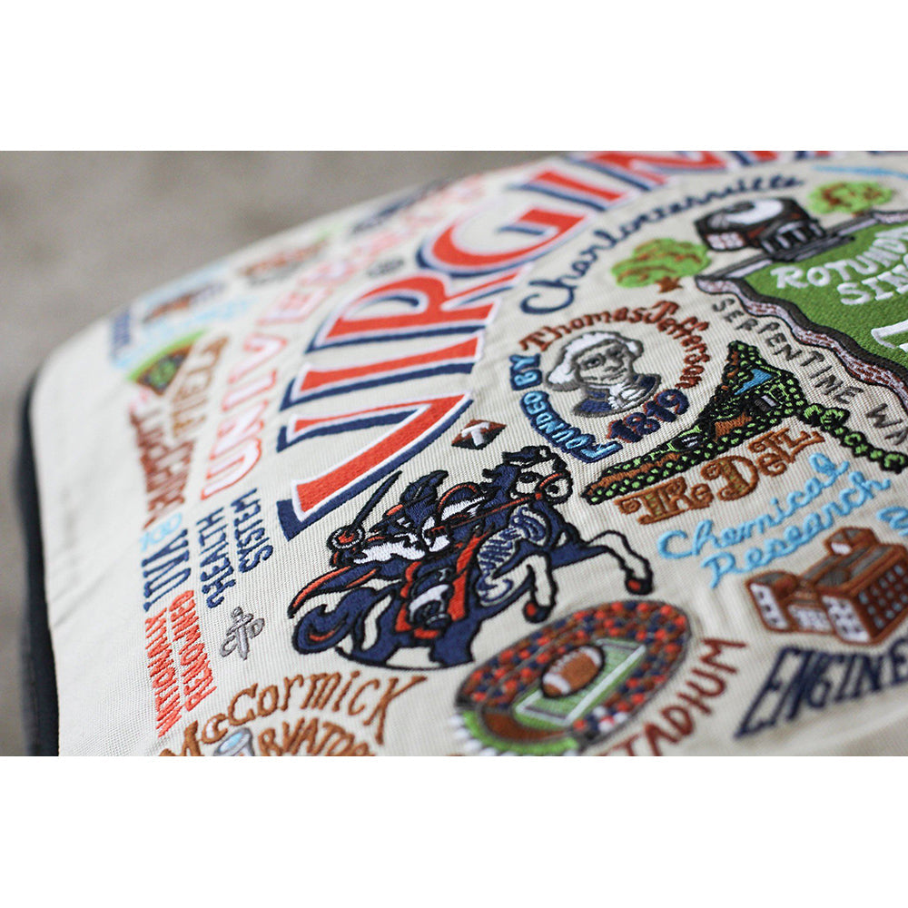 Virginia, University of Collegiate Hand-Embroidered Pillow