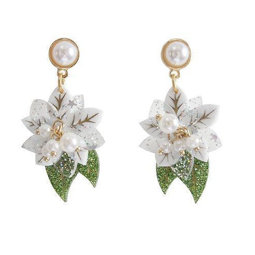 Winter Flowers Earrings by Laliblue