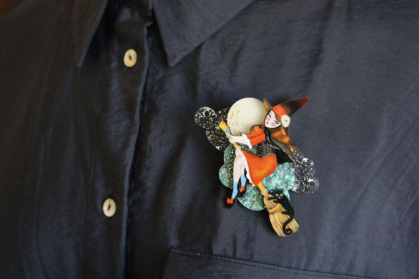 Witch Convertible Necklace-Brooch by Laliblue