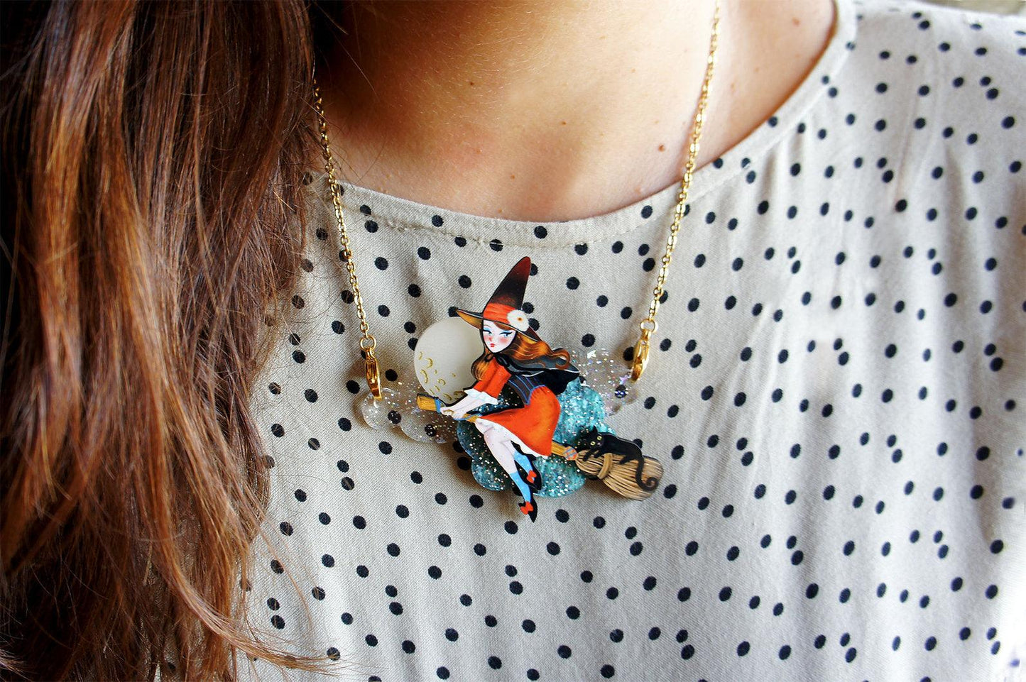 Witch Convertible Necklace-Brooch by Laliblue