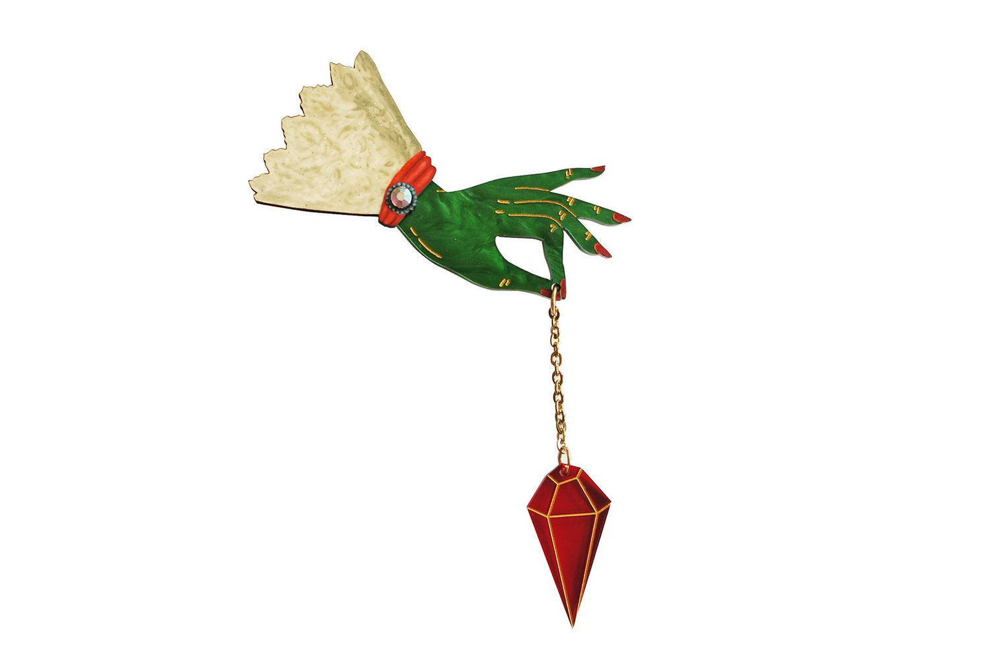 Witch Pendulum Halloween Brooch by Laliblue