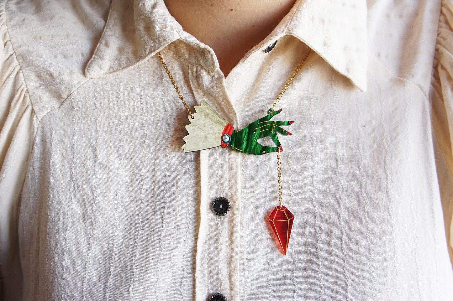 Witch Pendulum Halloween Necklace by Laliblue