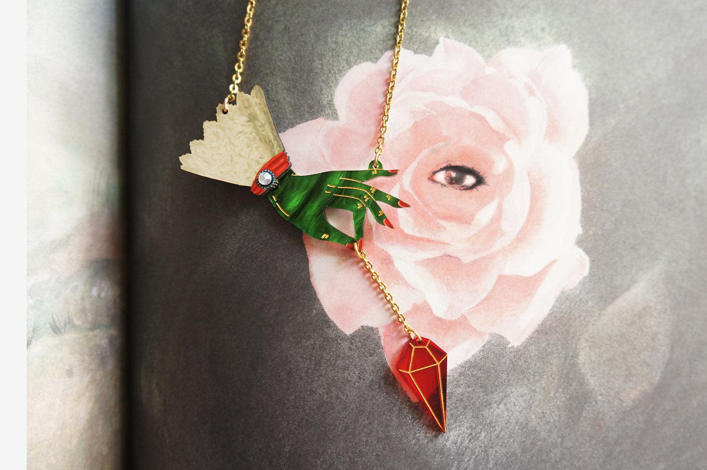 Witch Pendulum Halloween Necklace by Laliblue