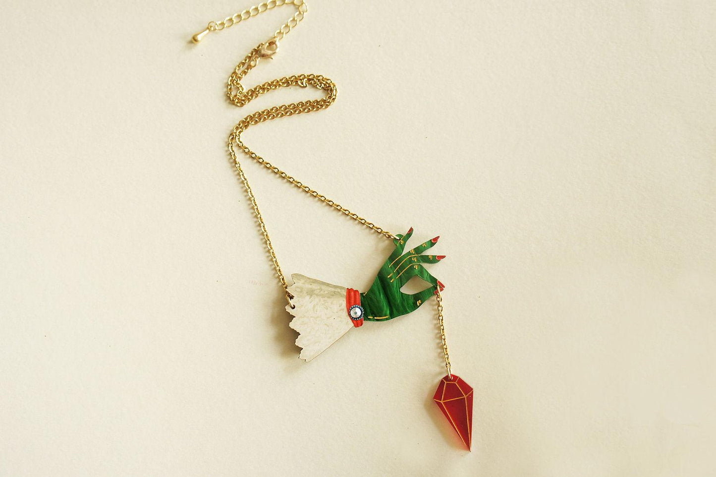 Witch Pendulum Halloween Necklace by Laliblue