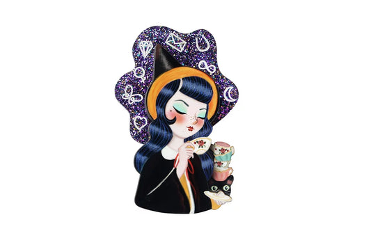 Witch Reading Tasseomancy Brooch by Laliblue