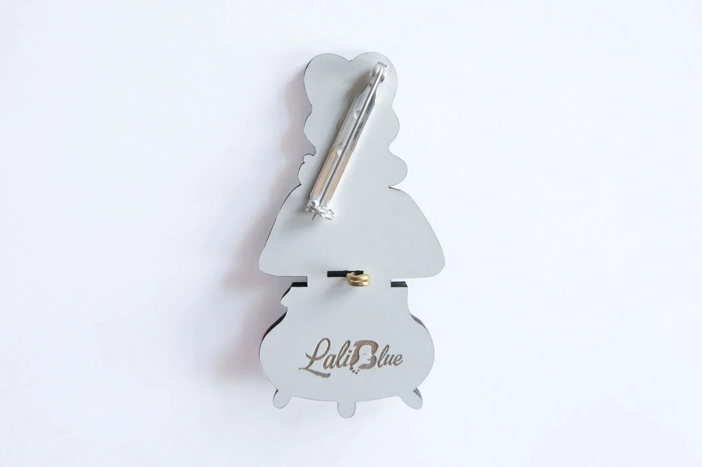 Witch with Cauldron Halloween Brooch by Laliblue