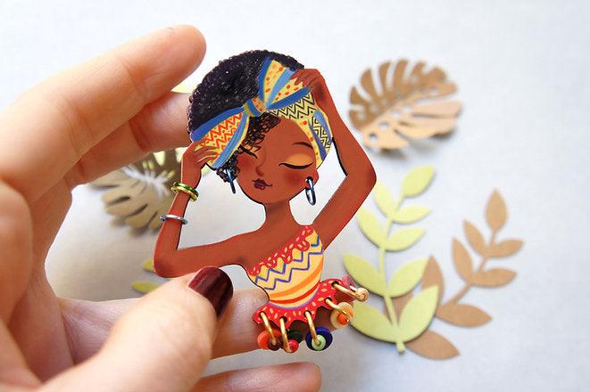 World Day of African Culture brooch by Laliblue