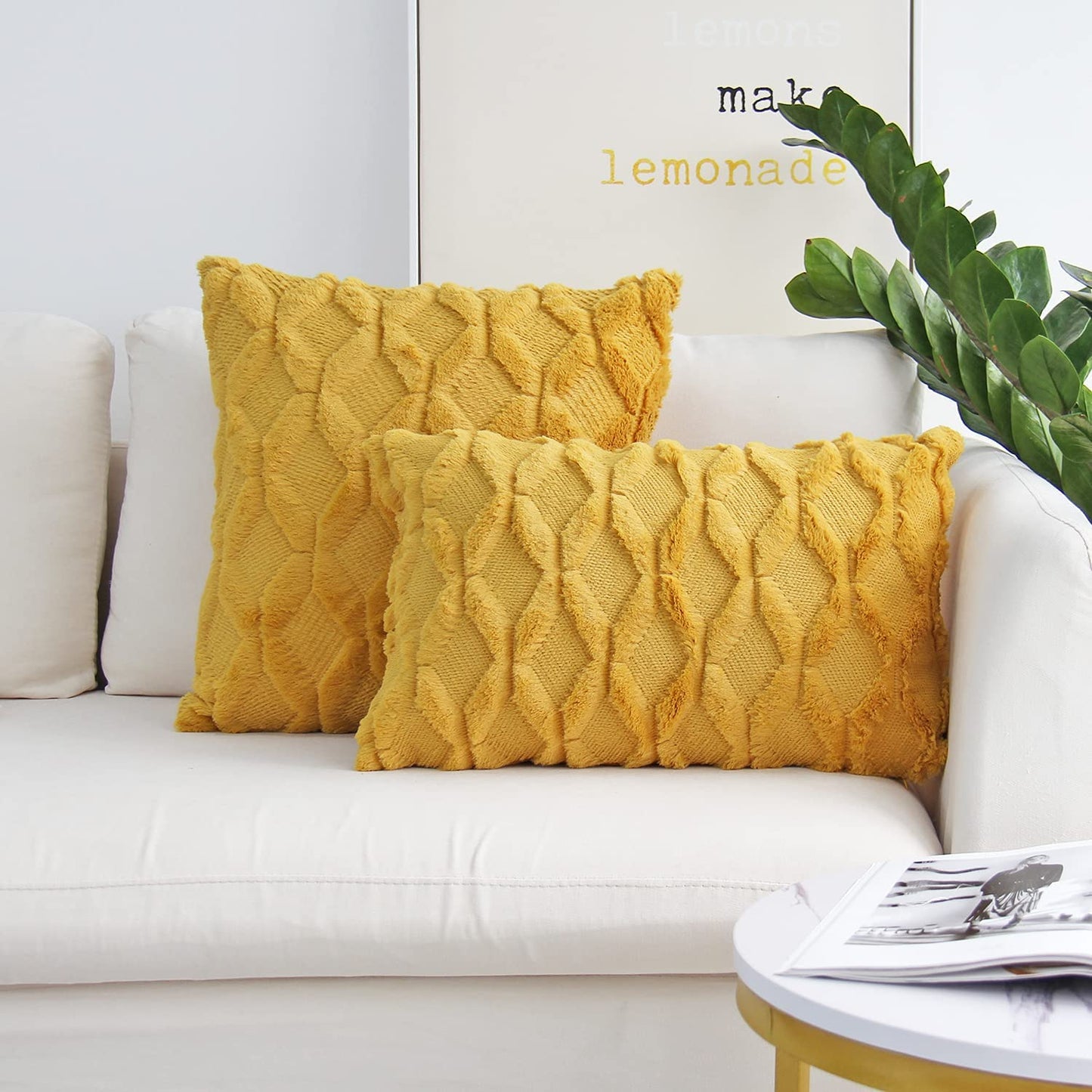 Pack of 2 One 18"x18" with a matching color of one 12"x20" Square and rectangle combo set throw pillow covers with inserts