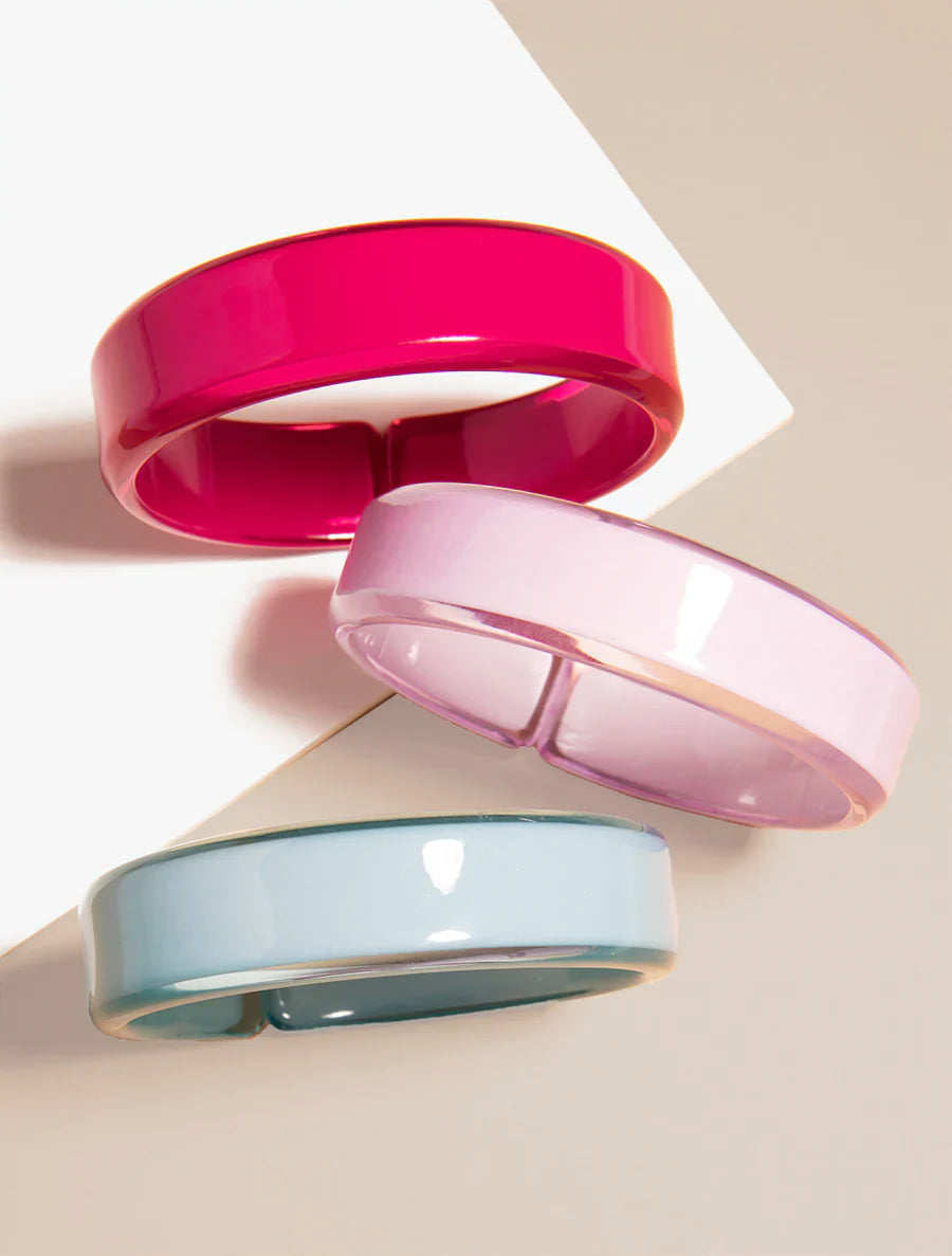 Party Resin Acrylic Stacking Bangle Bracelet RED